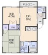 コーポゆりのき 2DKの間取り