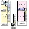 シャトー・バロン１８ 2LDKの間取り
