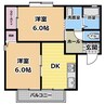 コア・エミナースJ 2DKの間取り