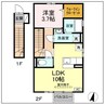 セレネティー　B 1LDKの間取り