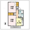 パークハイツ2 2Kの間取り