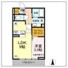 イーストガーデン 1LDKの間取り