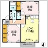 サンモール　A 2LDKの間取り