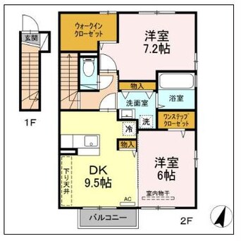 間取図 UWATTEHILLS　K
