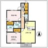 アズール　B 2LDKの間取り
