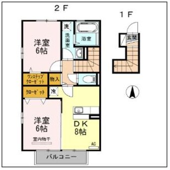 間取図 プラティーク湯本　B