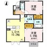 アズール　D 2LDKの間取り
