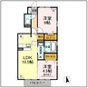 アルシオン　B 2LDKの間取り