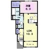 ルミナス 1LDKの間取り