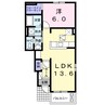 エトワール昴Ｂ 1LDKの間取り