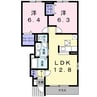 スワン　ＫＩＴＡＭＵＲＡ　Ｃ 2LDKの間取り