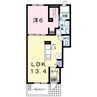レイクサイドパレスＢ 1LDKの間取り