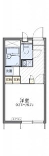 レオパレスパイナス松福 1Kの間取り