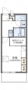 レオパレスアリシア 1Kの間取り