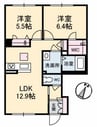 シャーメゾン中府 2LDKの間取り