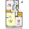 マインパレスⅡ　A棟 2LDKの間取り