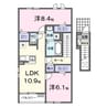 ラ・レコルテ宇多津Ⅰ 2LDKの間取り