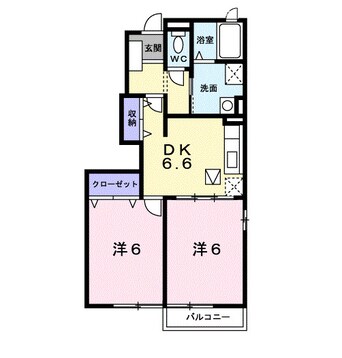 間取図 ペルシュワール　デゥー　Ｂ