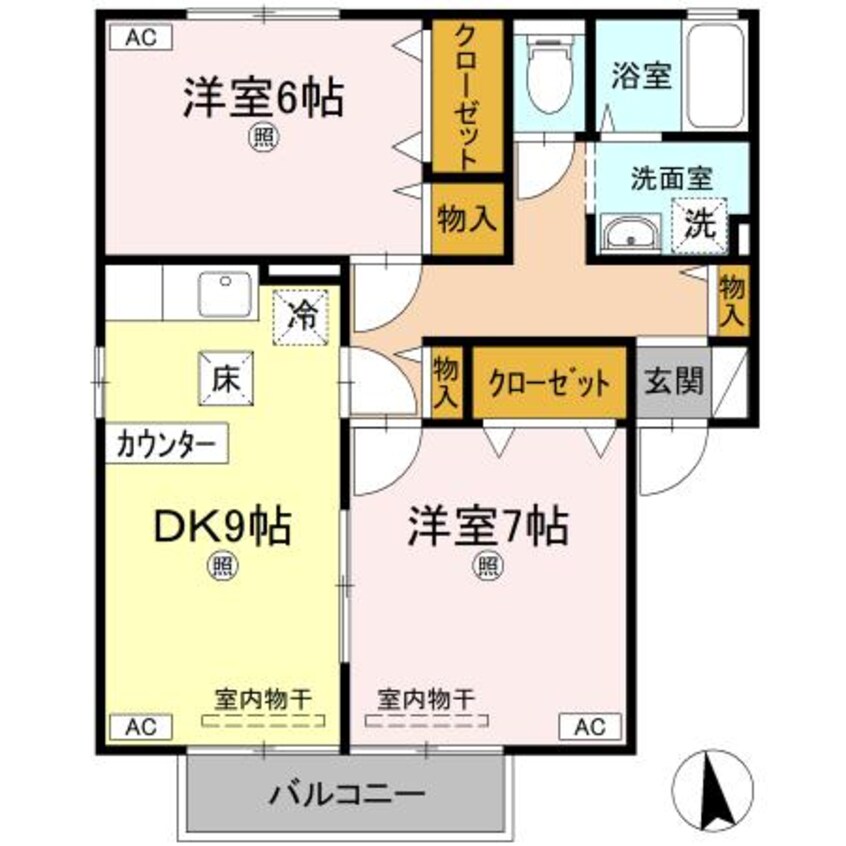間取図 リジェール東山崎 A棟