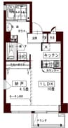 コリドール中央 1LDKの間取り