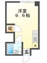 岩清尾マンション 1Rの間取り