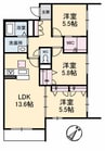 シャーメゾン宇多津　B棟 3LDKの間取り