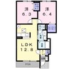 スワン　ＫＩＴＡＭＵＲＡ　Ｃ 2LDKの間取り