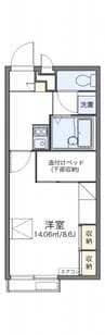 レオパレス富 1Kの間取り