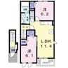 シャルールⅠ 2LDKの間取り