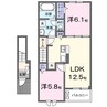 ラルーチェ 2LDKの間取り