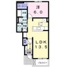 エトワール昴Ｂ 1LDKの間取り