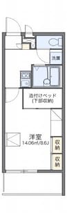 レオパレスアリシア 1Kの間取り