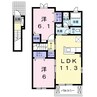 クラール鶴市Ｂ 2LDKの間取り