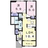 ルーチェⅡ 2LDKの間取り