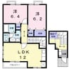 サンライズ・ｋ　Ｂ棟 2LDKの間取り