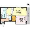 グレイスフル 1LDKの間取り