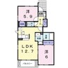 クリスタル　Ｄ 2LDKの間取り