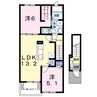 フィオーレ悠 2LDKの間取り