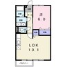 メゾン掛樋 1LDKの間取り