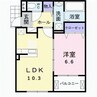 クレアガーデンＢ 1LDKの間取り