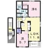 イルクォーレ 2LDKの間取り