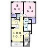 プルミエールヴィラ 2LDKの間取り