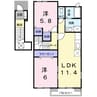 セイバリー　フィール　Ｃ 2LDKの間取り