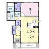 グラスランド　レジデンス　Ｈ 1LDKの間取り