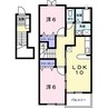 ペルシュワール　デゥー　Ｂ 2LDKの間取り