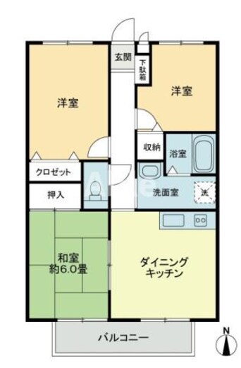 間取図 フォブール木太B