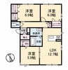 グランマスト ベレオ林町 A棟 2LDKの間取り