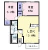 コートヤード　Ｂ 2LDKの間取り