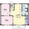 トラッド木田谷Ⅱ 2LDKの間取り