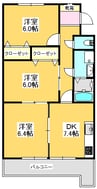 宮地マンション 2LDKの間取り